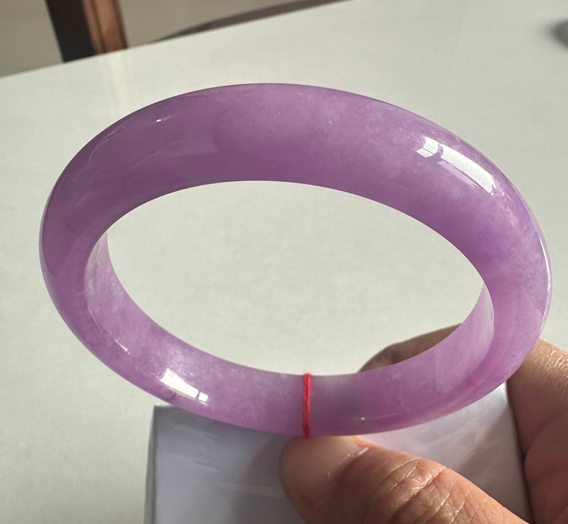 Natural Grade AAA Ice Lilac Lavender Burmese Jade jadeite bracelet bangle 65MM