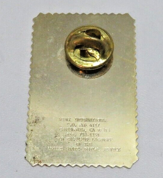 Vintage USA Stamp 45 Cent Love Rose Enamel Post Office Pinback USPS