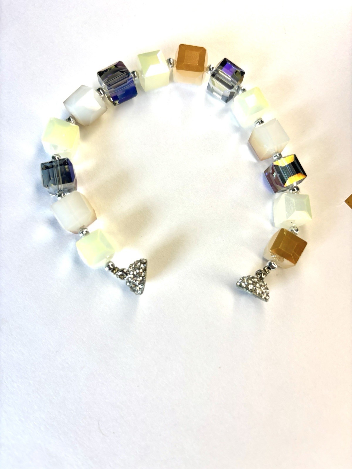 Multicolor Stretch Bracelet Lot – Beaded Dangle Charm Bracelets