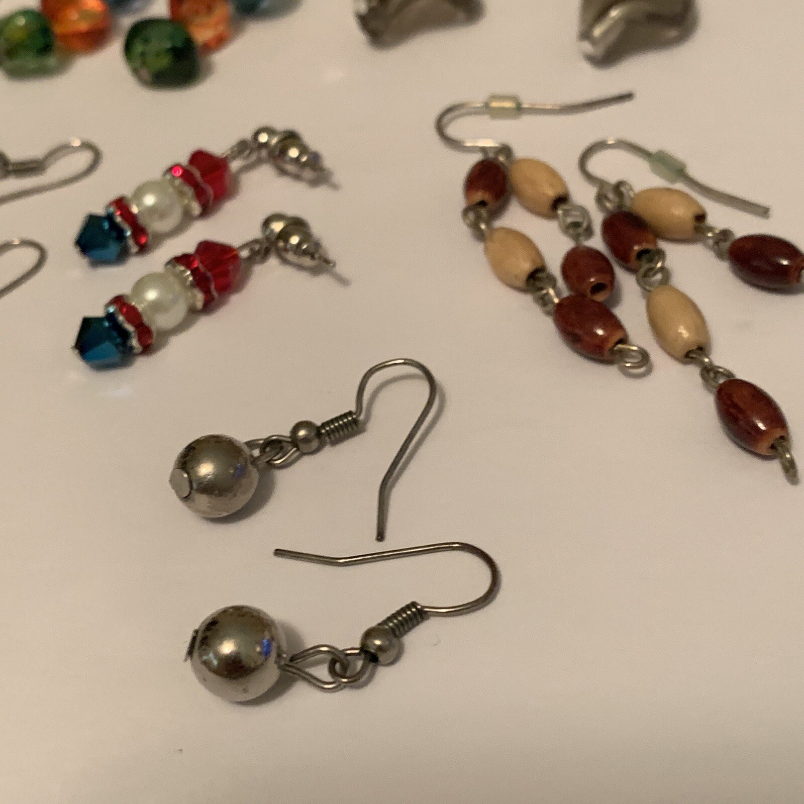 Lot Of 8 Vintage – Modern Costume Earrings Pierced Variety – Dangle, Beaded, Etc