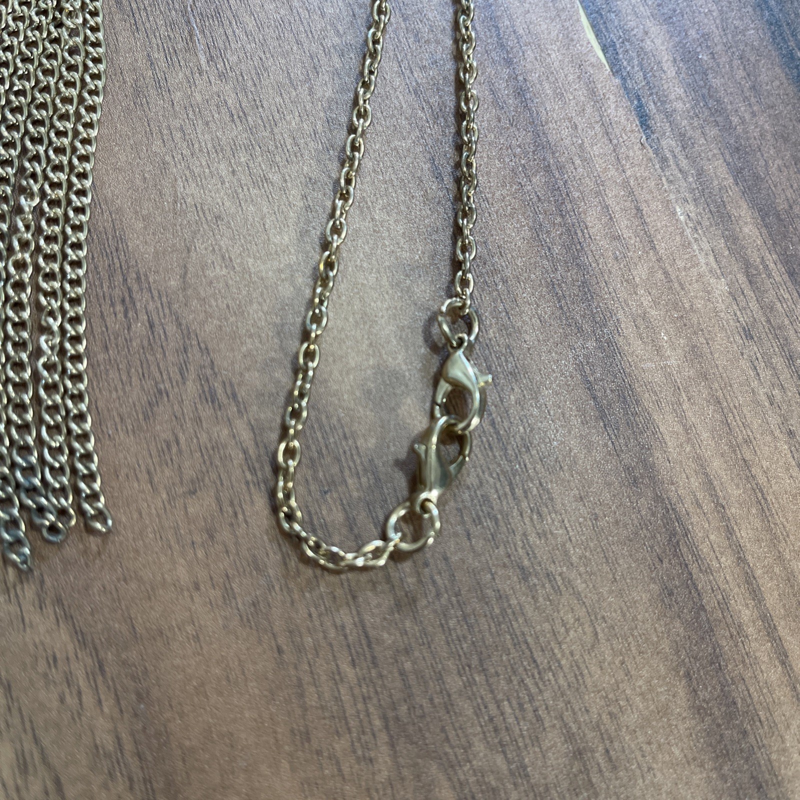 Long Multi Circle Tassel Necklace Pendant Link Chain Lobster Claw Clasp