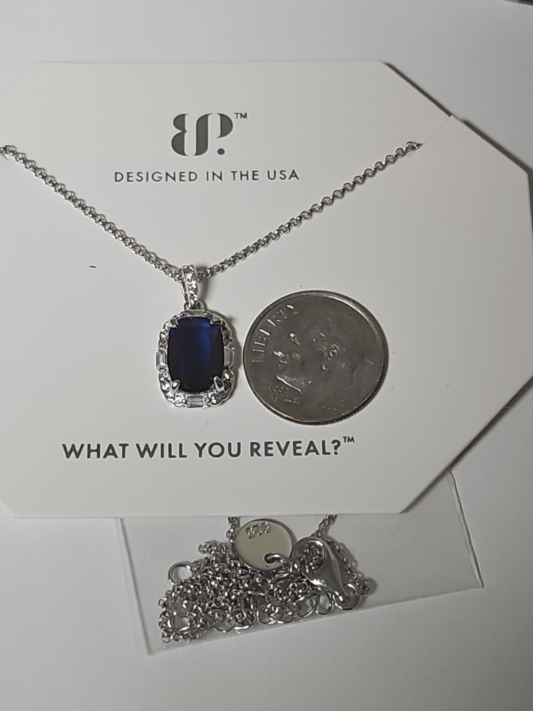 Bomb Party Sept 2024 Lab Sapphire 925 Sterling Necklace Giving Glamorous