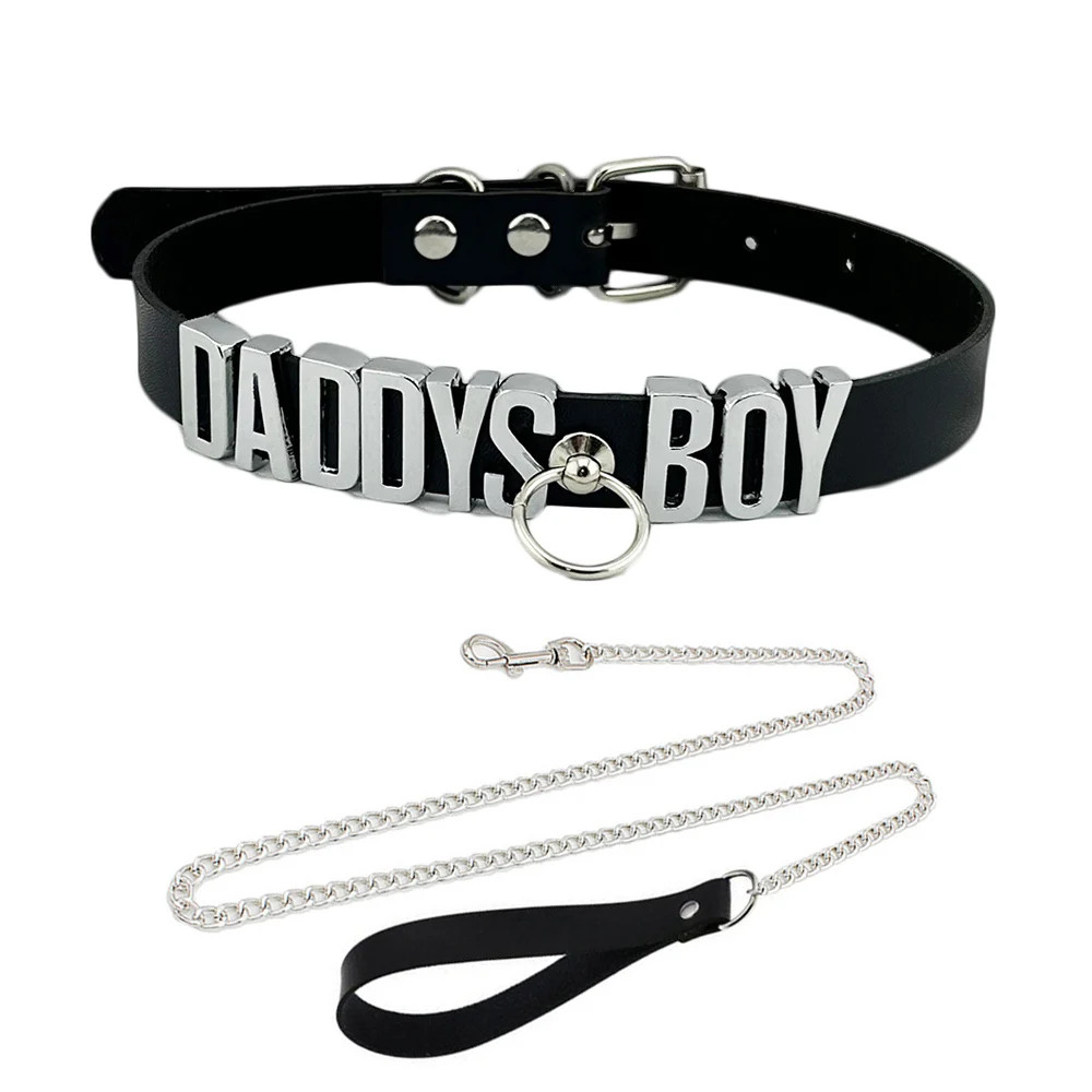 Collar BDSM Gift Pu Leather Custom Choker Necklace Punk DIY Chocker Party Y7