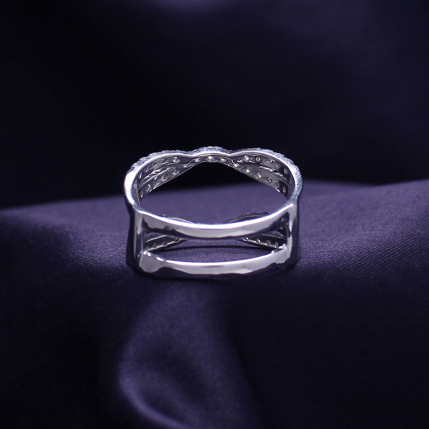 1.00 Ct.Double Infinity Ring Guard Enhancer in 925 Silver with