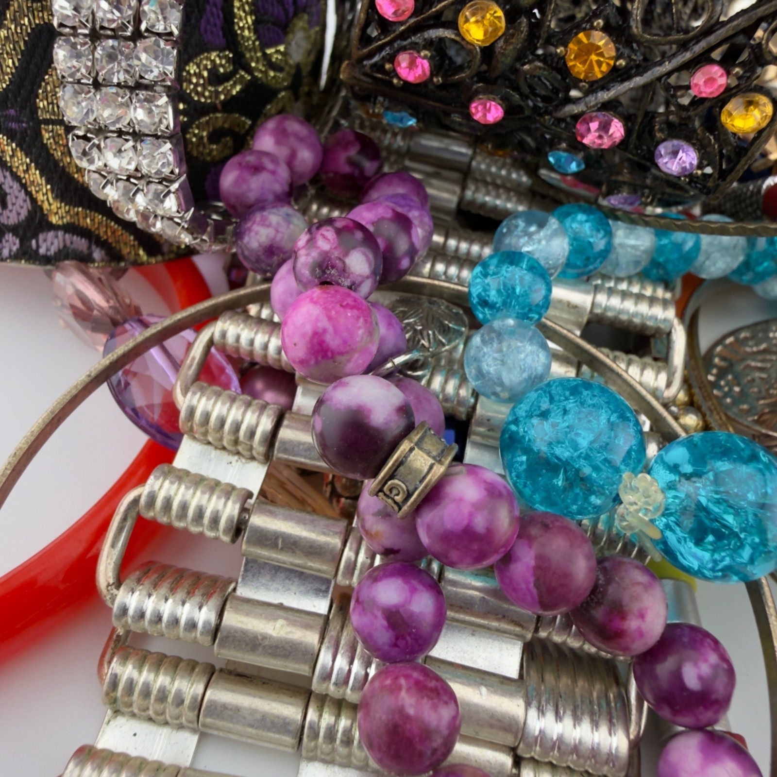 Mixed Bracelet Lot Wear Repair Repurpose Harvest Only Bangle Bead Wire Stretch