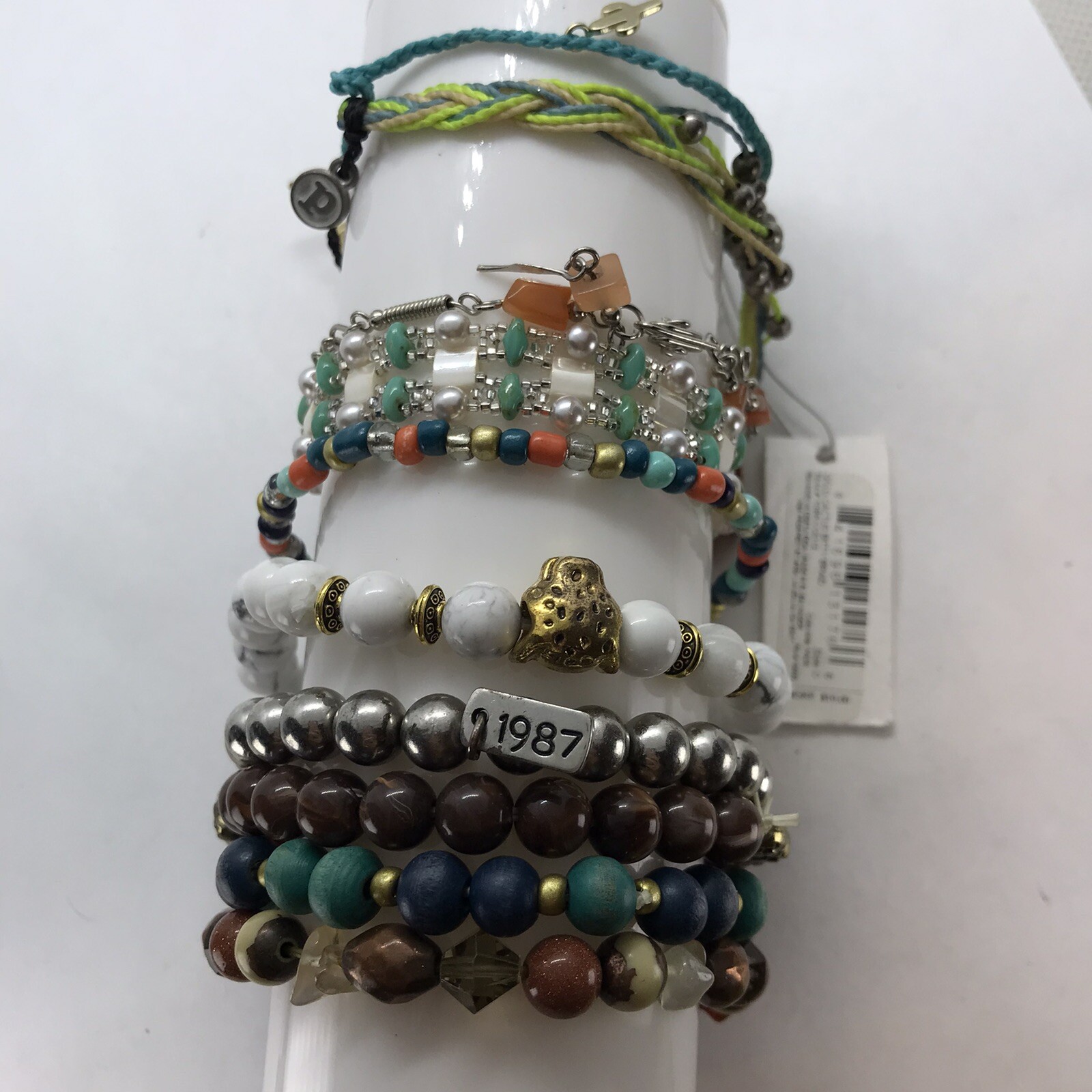 Bracelet Lot Bangles Bead Stretch mixed materials colorful Vtg to mod pure vida