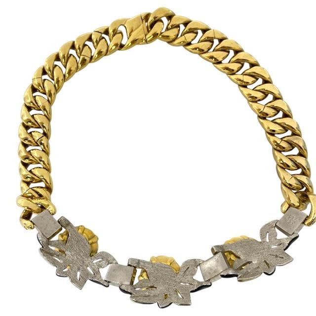 AUTH LOUIS VUITTON MP2193 WINDSOR BUYER NECKLACE GP SWAROVSKI GOLD SILVER BLACK