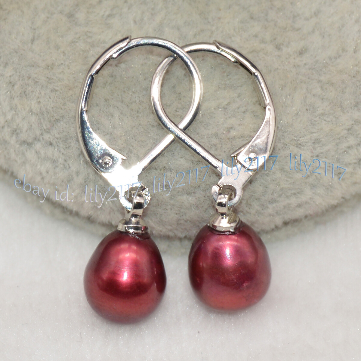 7-8mm Multicolor Natural Freshwater Pearl Drop Dangle Silver Leverback Earrings