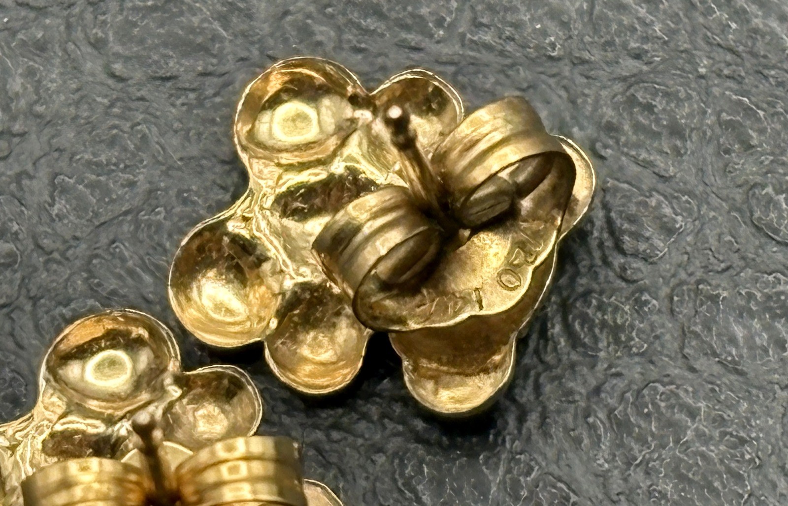 Vintage Gold Filled Teddy Bear Stud Earrings Butterfly Closure Cute