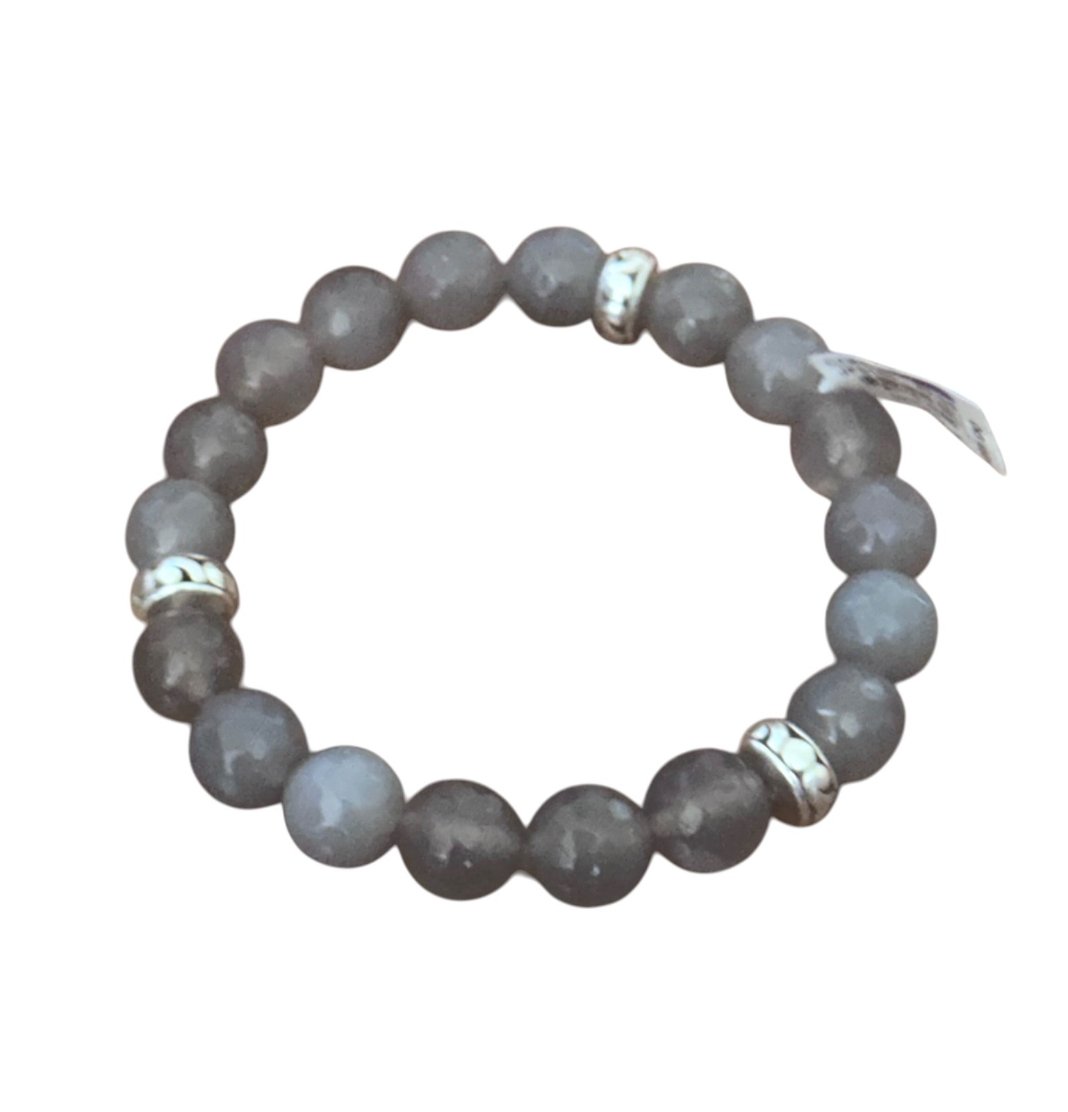 Brighton Contempo Desert Sky Storm Bracelet- round beads- stretch-grayish