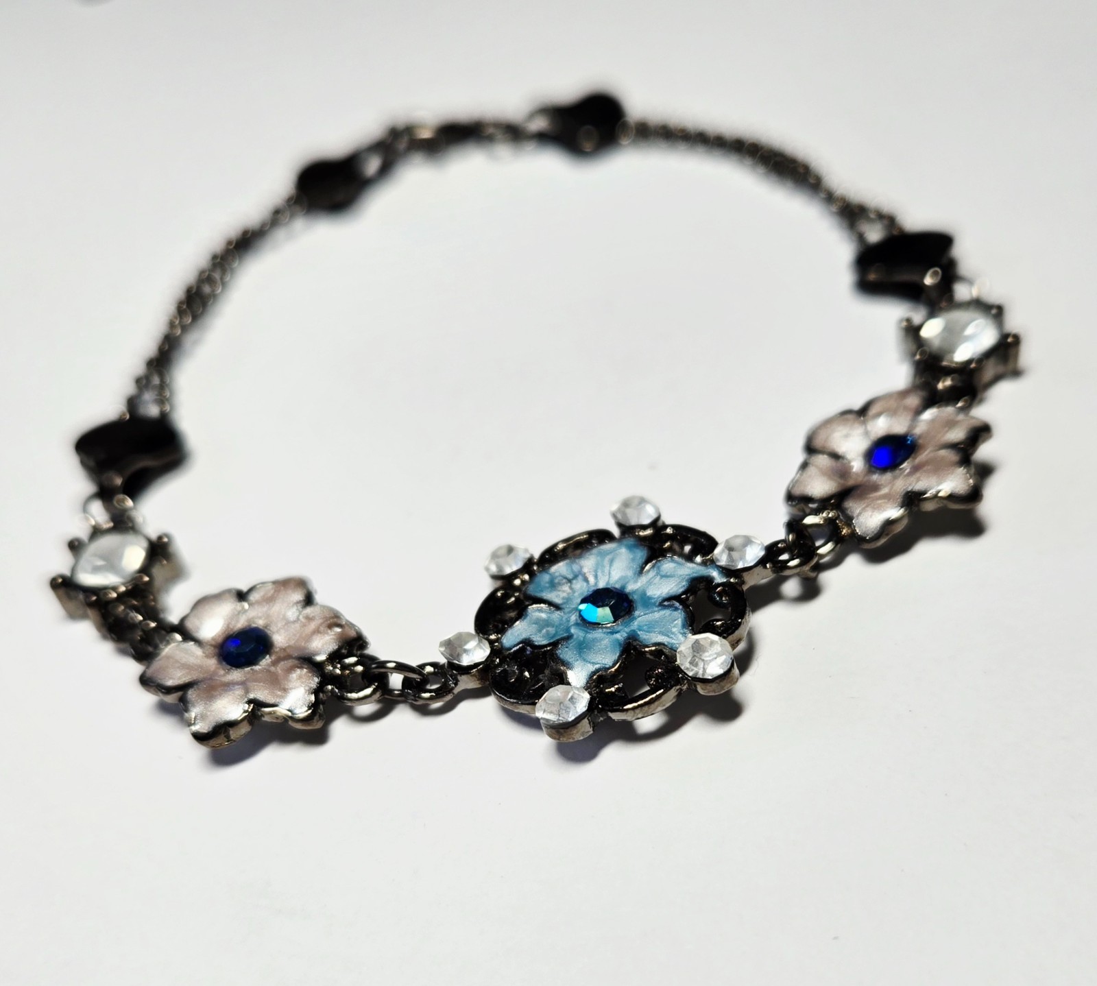 Wholesale Bracelets Lot of 12 Rhinestone Butterfly Flower Lobster Clasp Bracelet