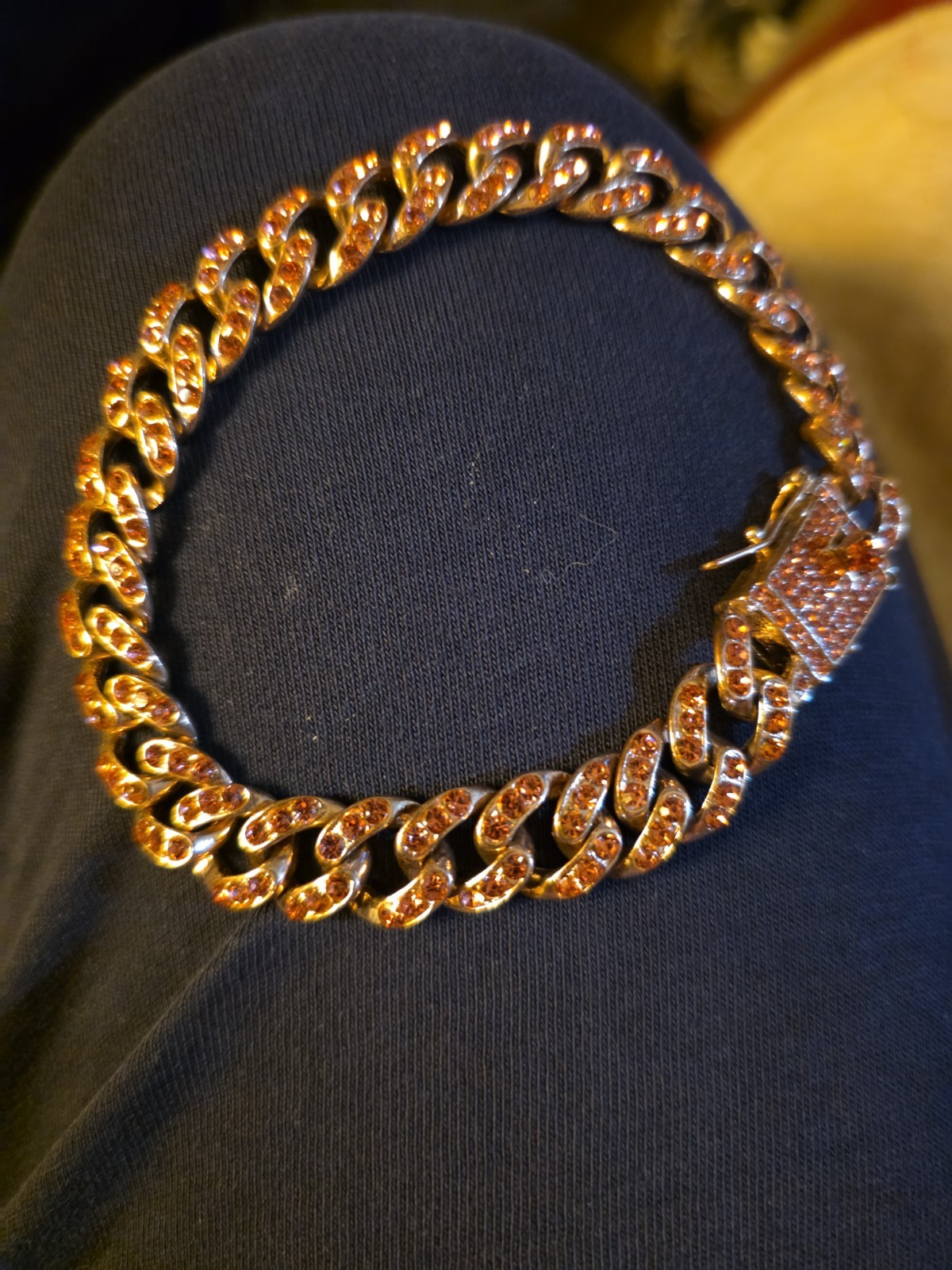 Chunky Cuban Rose Gold Bracelet With Double Lock