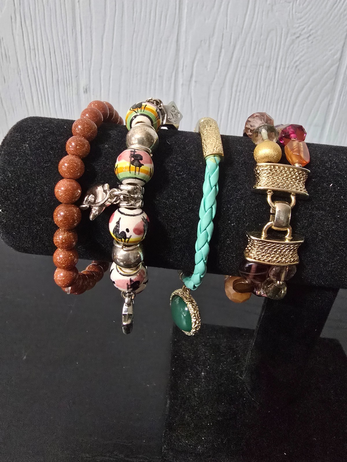 Mixed metal materials and colors Lot of 9 bracelets