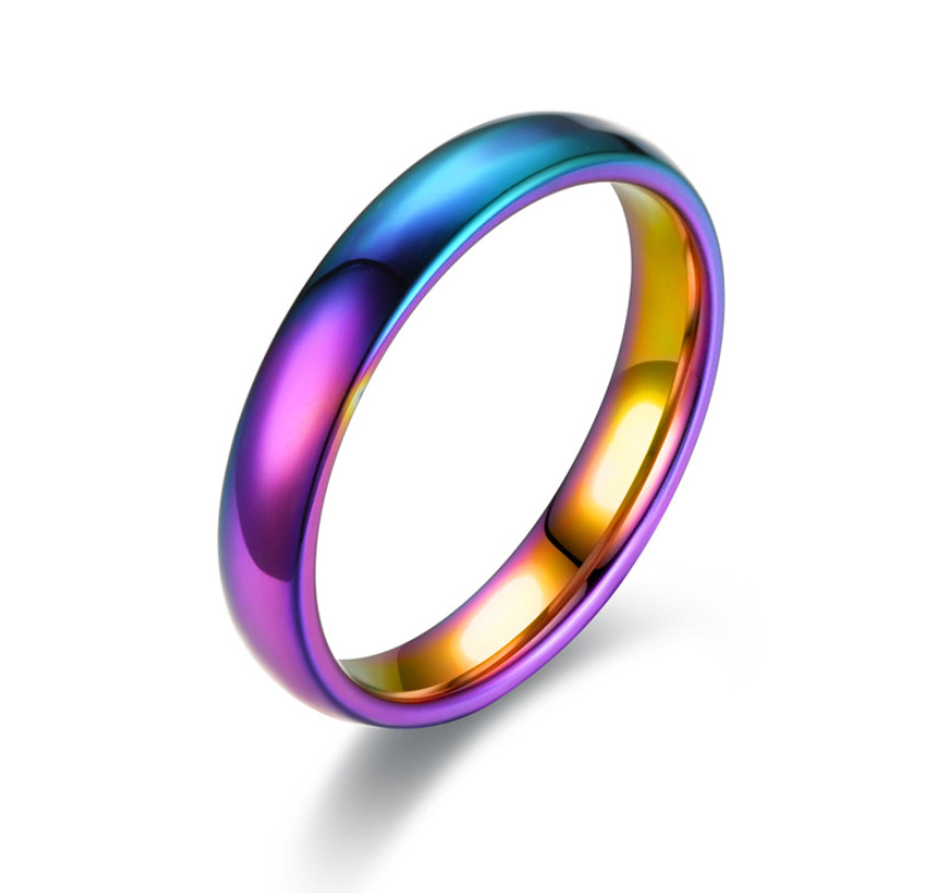 4MM Silver Gold Plated Stainless Steel Men Women Wedding Ring Band Size 3-13