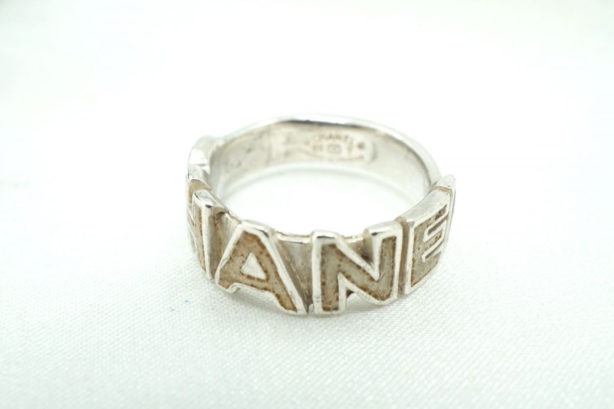 CHANEL Ring 7.0 US Round Logo 00T Silver plating Accessory 6636j