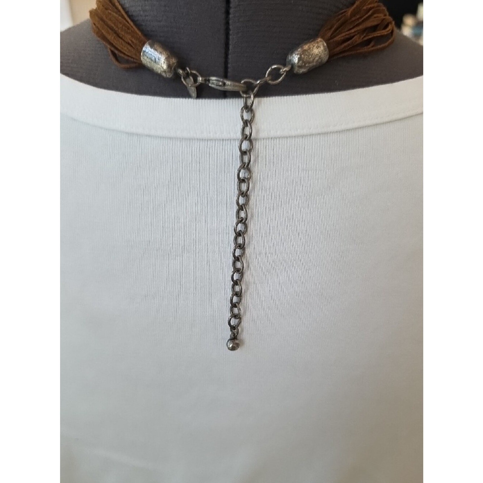 Chico’s Faux Turquoise Blue Disc Statement Necklace