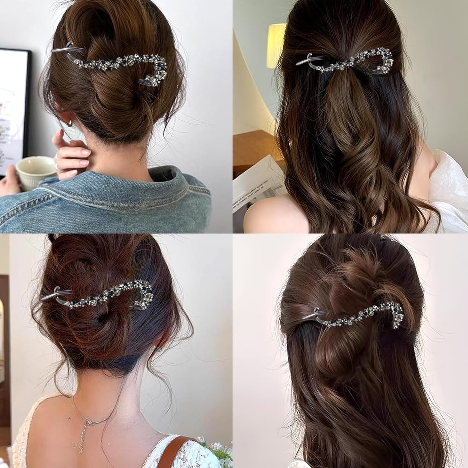 1Pcs Star Rhinestone Bannana Clips for Thick Hair Fashion Banana Hair Clips f…