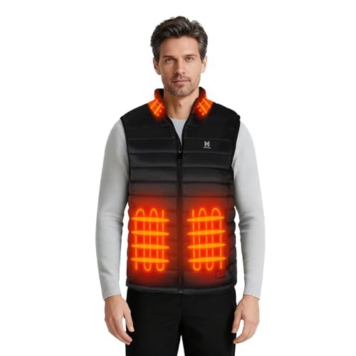 MRAWARM Heated Vest, Lightweight Electric Heated Vest for Men XX-Large Black-us