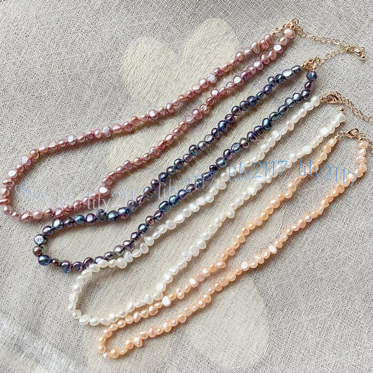 Small 4-5mm Genuine Natural Multicolor Freshwater Baroque Pearl Necklace 14-48”