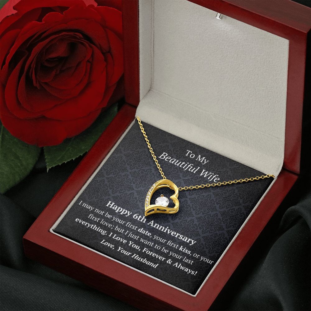 Wife 6th Anniversary Forever Love Heart Necklace