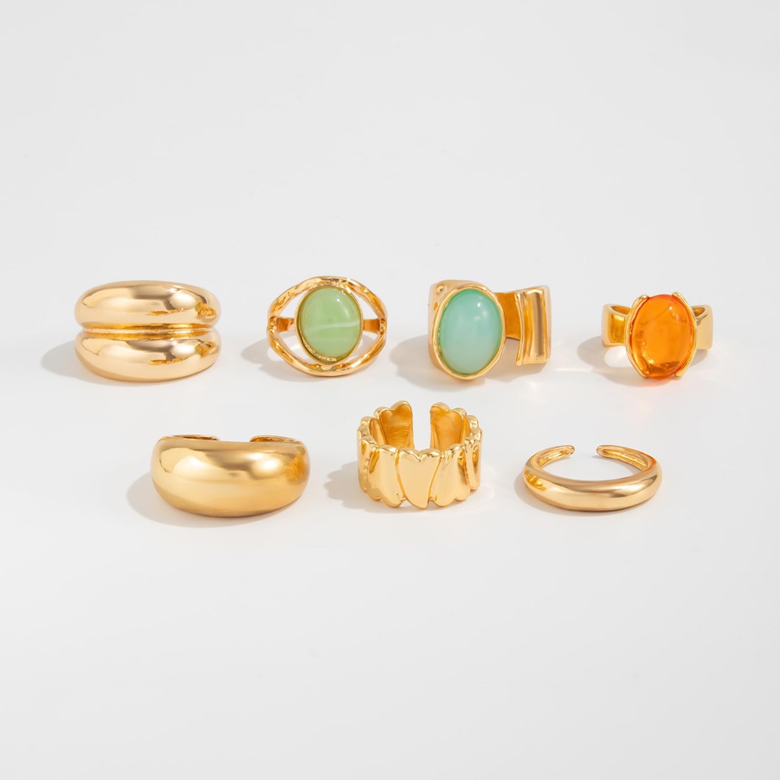 Chunky Gold Rings for Non Tarnish Adjustable Stackable Statement Rings for Ch…