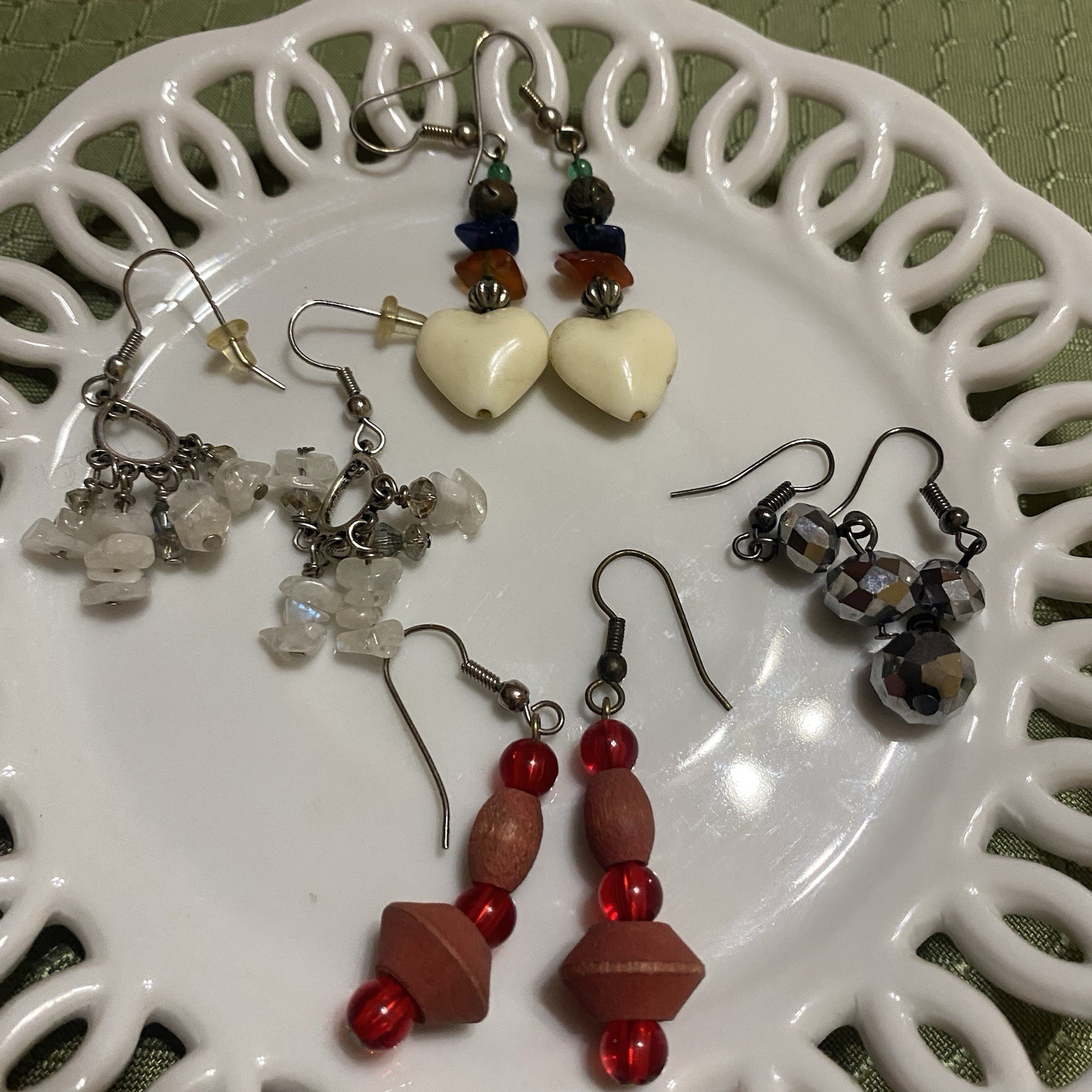 8 Pair Of Variety Beaded Dangeling Earrings