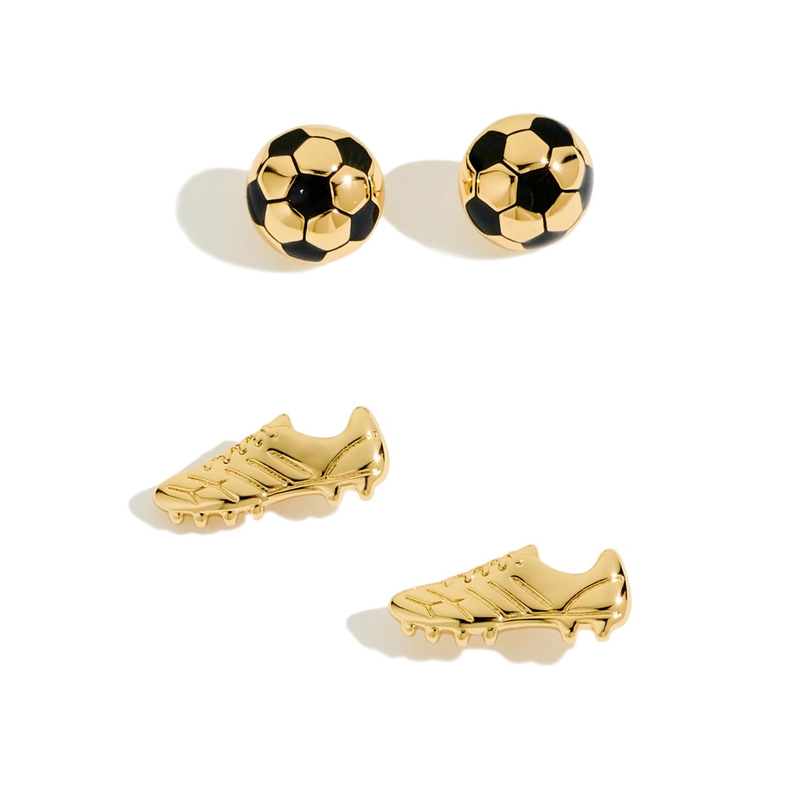 Sport-Themed Statement Earrings – 2 Pairs Novelty Studs for Women, Sports Jewelr