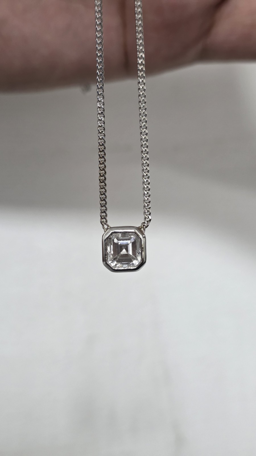 IGI Certified 1.5 Carat Asscher Cut Diamond Pendant | Lab Grown | Fine Jewelry