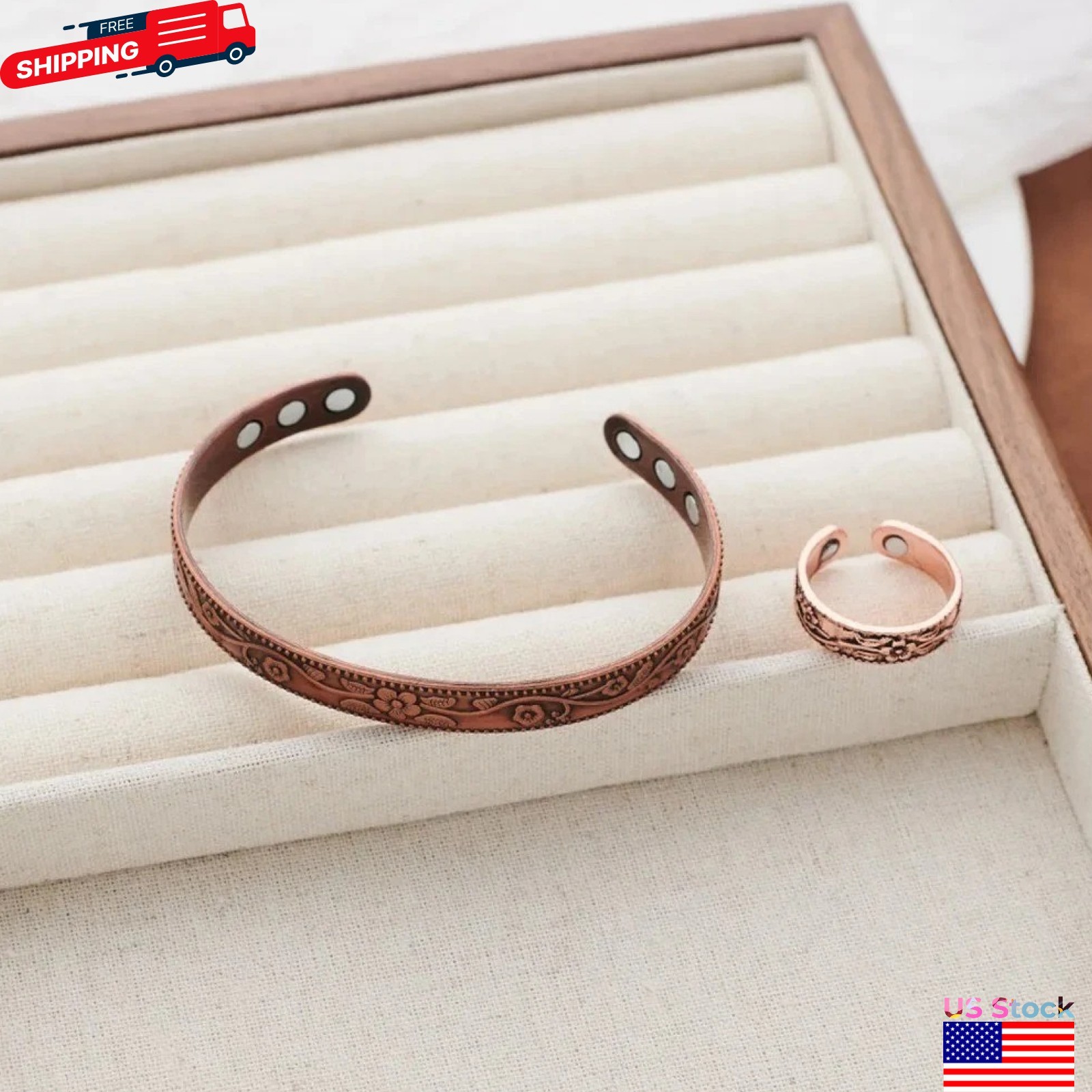 Copper Magnetic Bracelet for Arthritis Pain Relief Powerful Magnets Energy Cuff