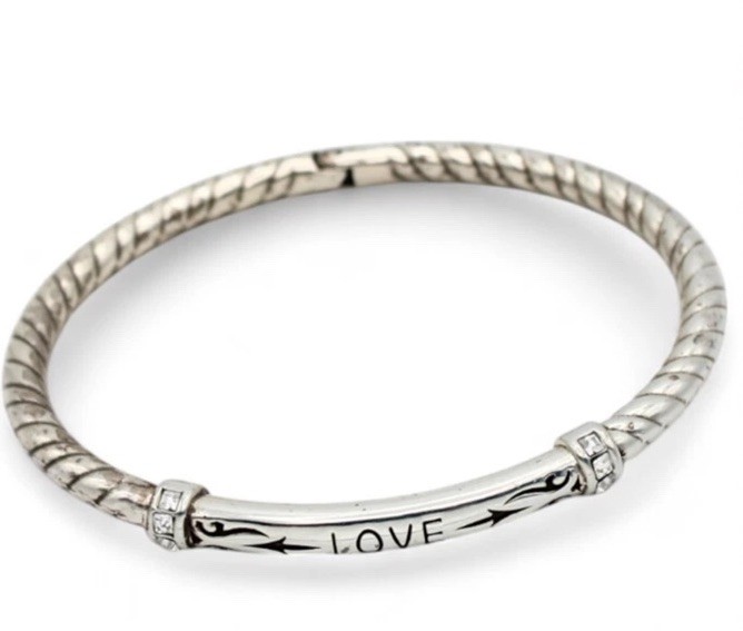 Brighton love bangle with the 2 rhinestone charms included nwot.