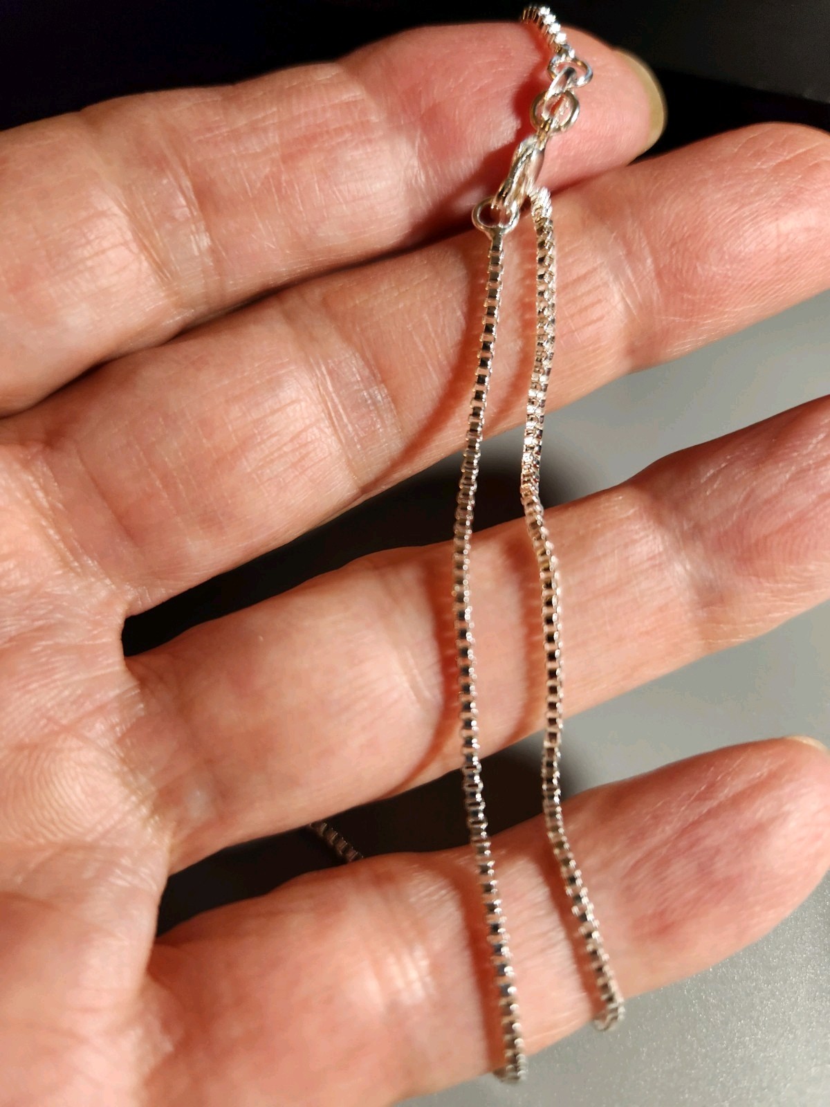 1.2mm 18in Box Chain Necklace in 925 Sterling silver