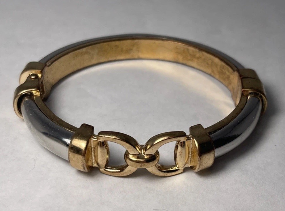 Charter Club Bi-Color Gold And Silver Tone Shackle Design Bracelet