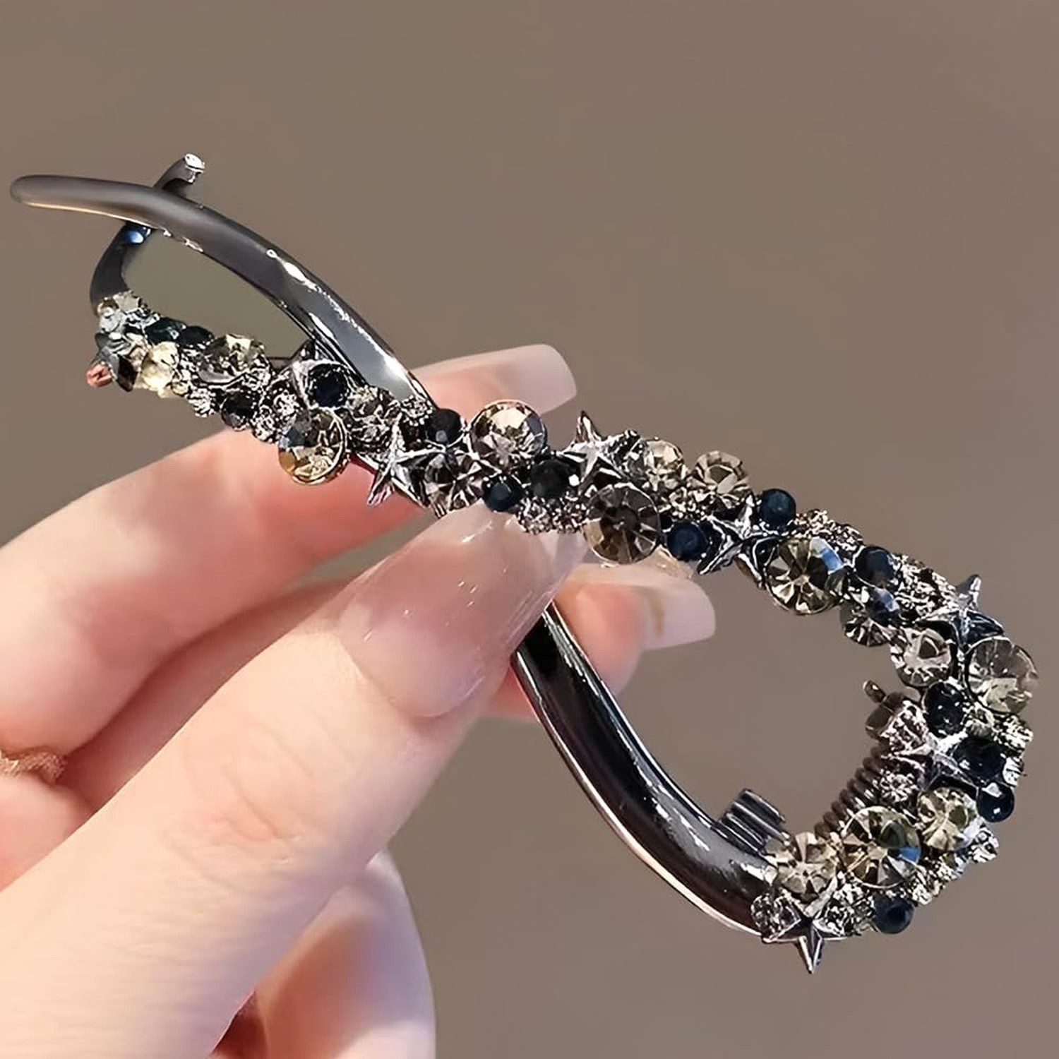 1Pcs Star Rhinestone Bannana Clips for Thick Hair Fashion Banana Hair Clips f…