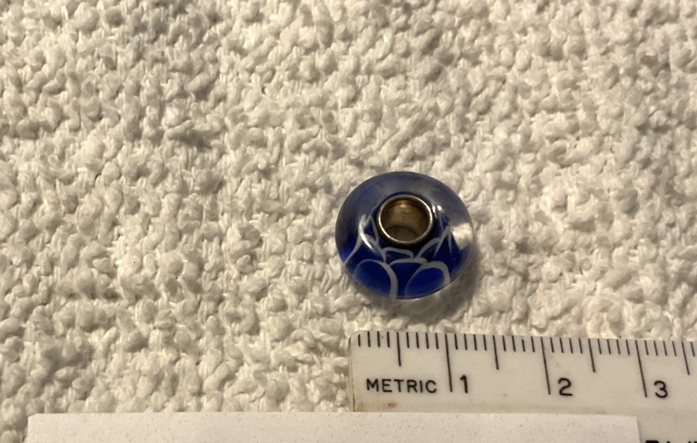 European Style Bead – Scalloped Blue Glass Buy 3 = Free Shipping (2-B)