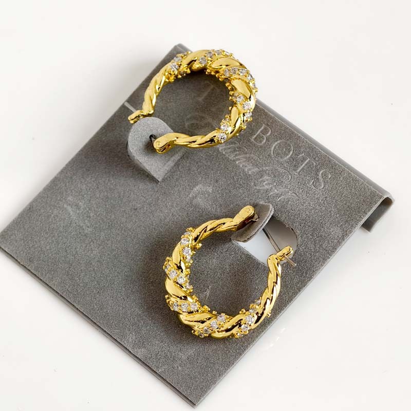 New 25mm Talbots Twisted Hoop Earrings Gift Chic Women Party Vacation Jewelry