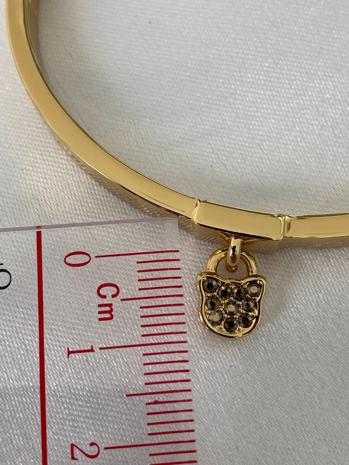 Karl Lagerfeld Choupette Lock Hinge Bangle with Crystal from Swarovski