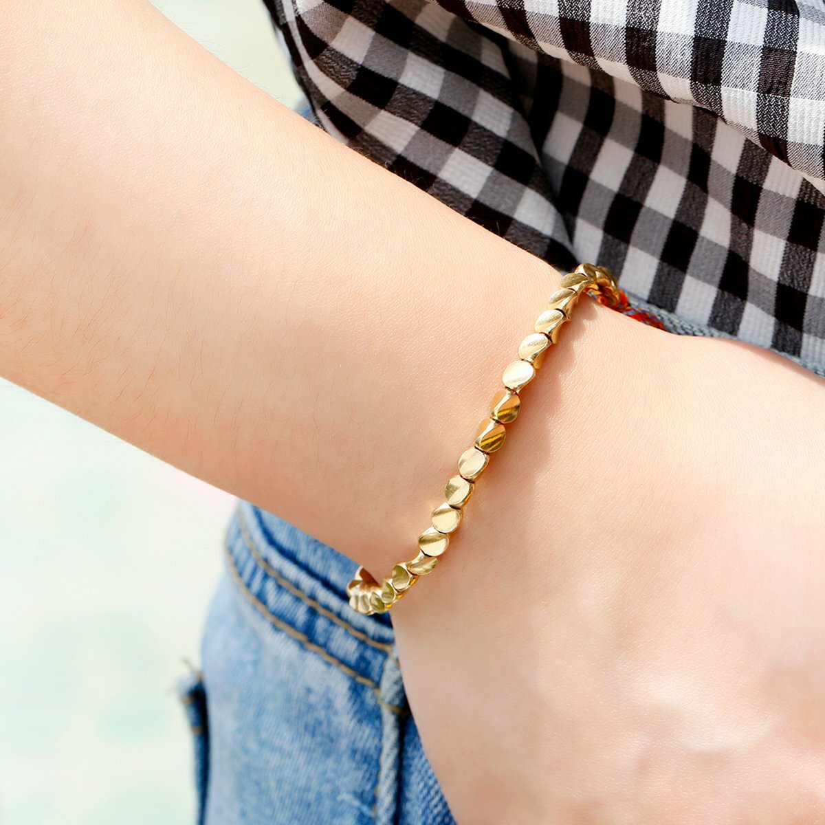 Handmade Tibetan Buddhist Braided Cotton Copper Beads Lucky Rope Bracelets Gift