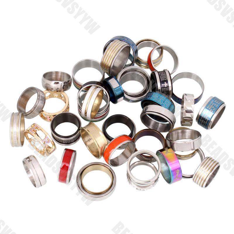 NEW 50pcs Wholesale Bulk Lot Mixed Stainless Steel Rings Men’s Women’s Band Ring
