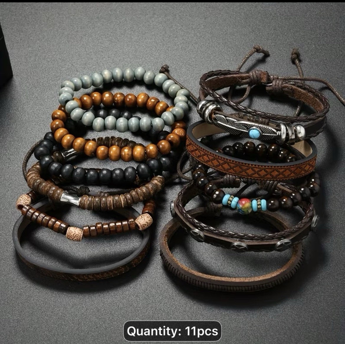 11pcs Retro Bohemian Style Bracelet Set, a Gift for a Couple Bracelet, for Teen