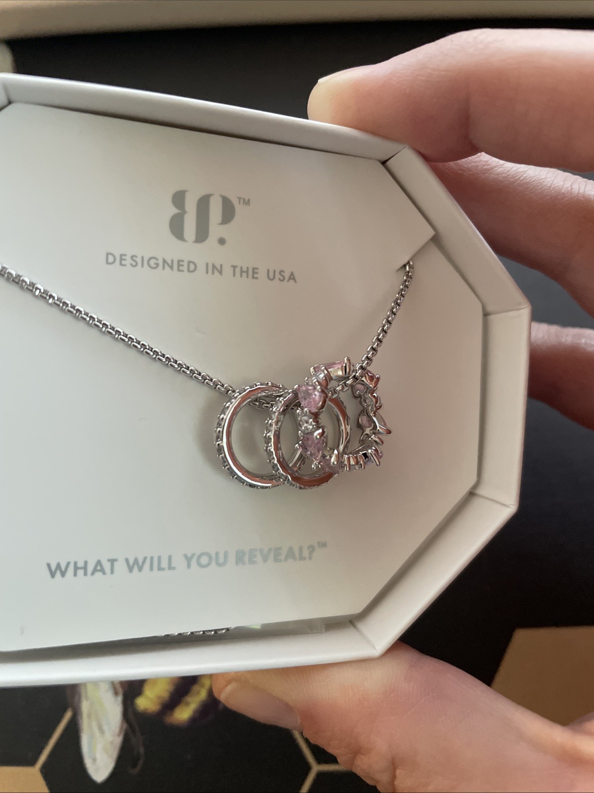 Bomb Party Necklace Gorgeous Looks Good On You Rose Quartz Cz Rhodium Plating
