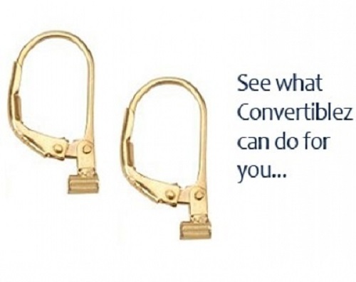 Earrings Converters Convert Post Earring to Lever Back Gold over Sterling Silver