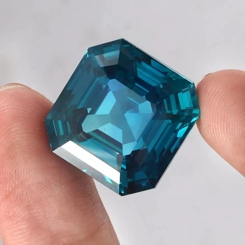 10 Ct Natural Indicolite Blue Green Tourmaline Asscher Cut Loose Gemstone