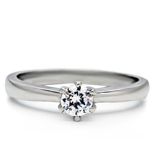TK203 – High polished (no plating) Stainless Steel Ring with AAA Grade CZ in