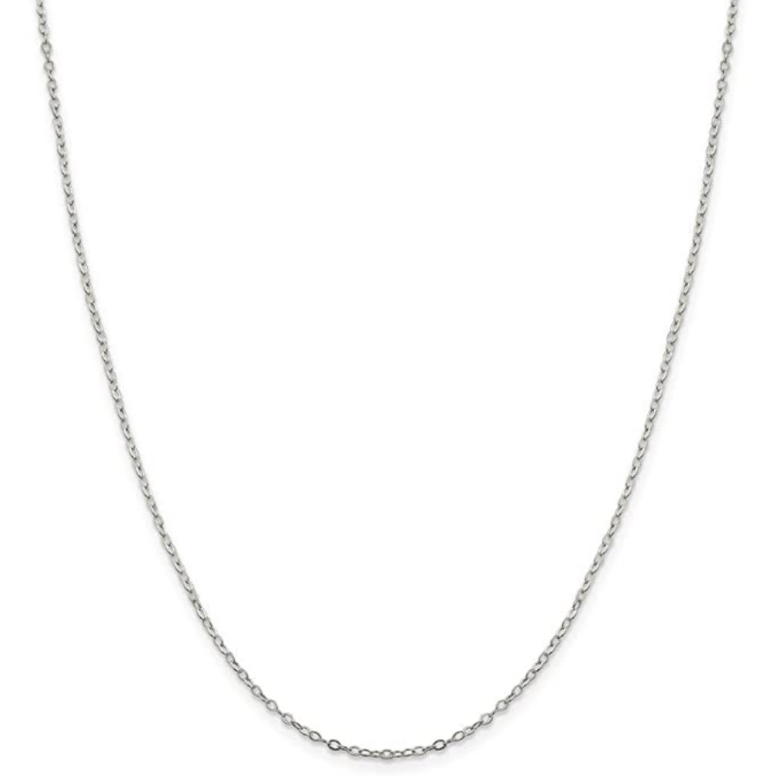 Italian 1mm Fine Link 18 Inch Chain Necklace Sterling Silver
