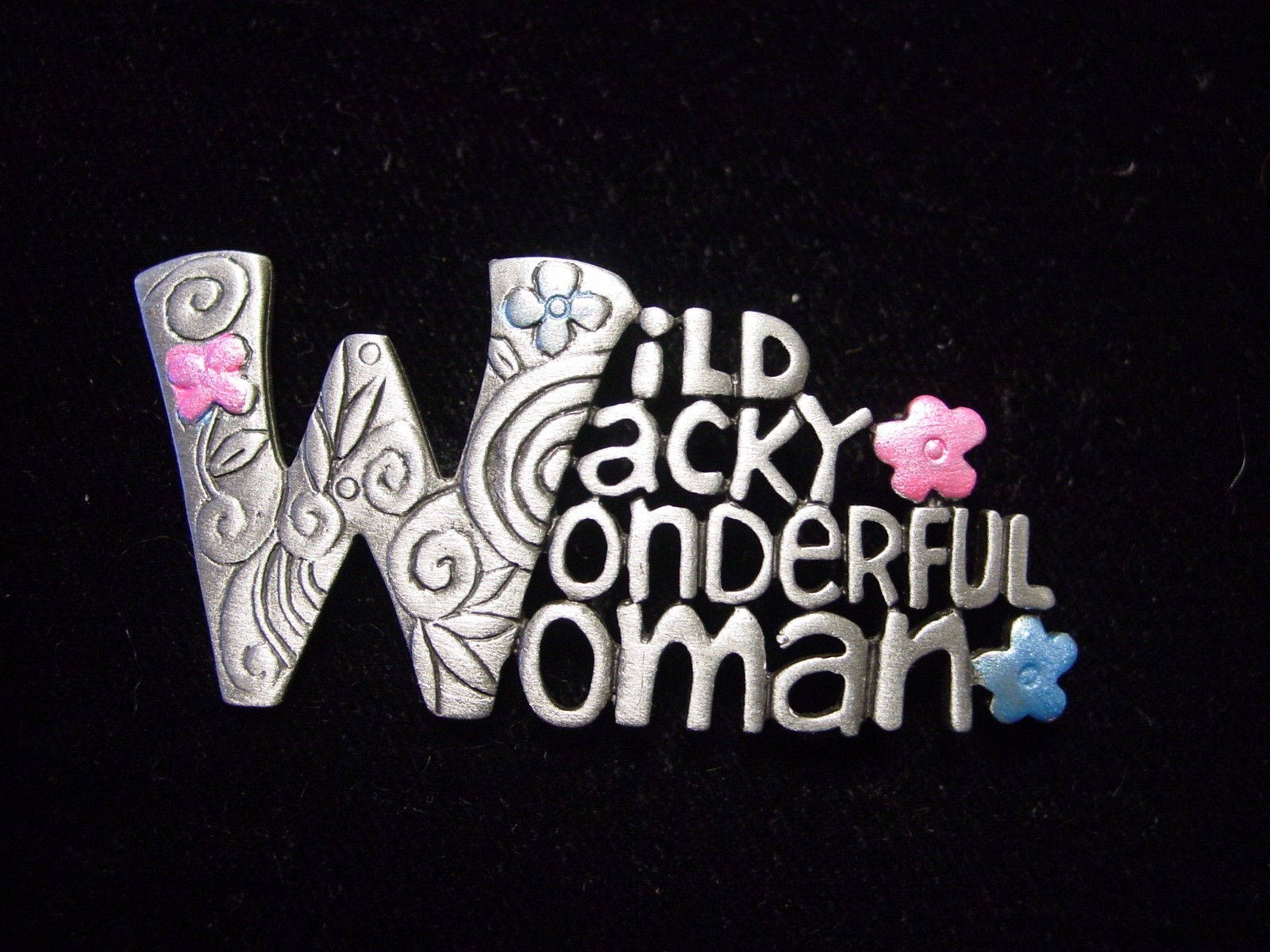 “JJ” Jonette Jewelry Silver Pewter ‘Wild Wacky Wonderful Woman’ Pin