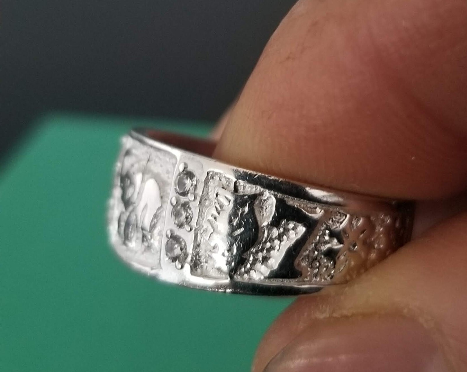 anillo de Plata 925 de la Buena suerte medida #9 o #10 unisex Plata MX marcada