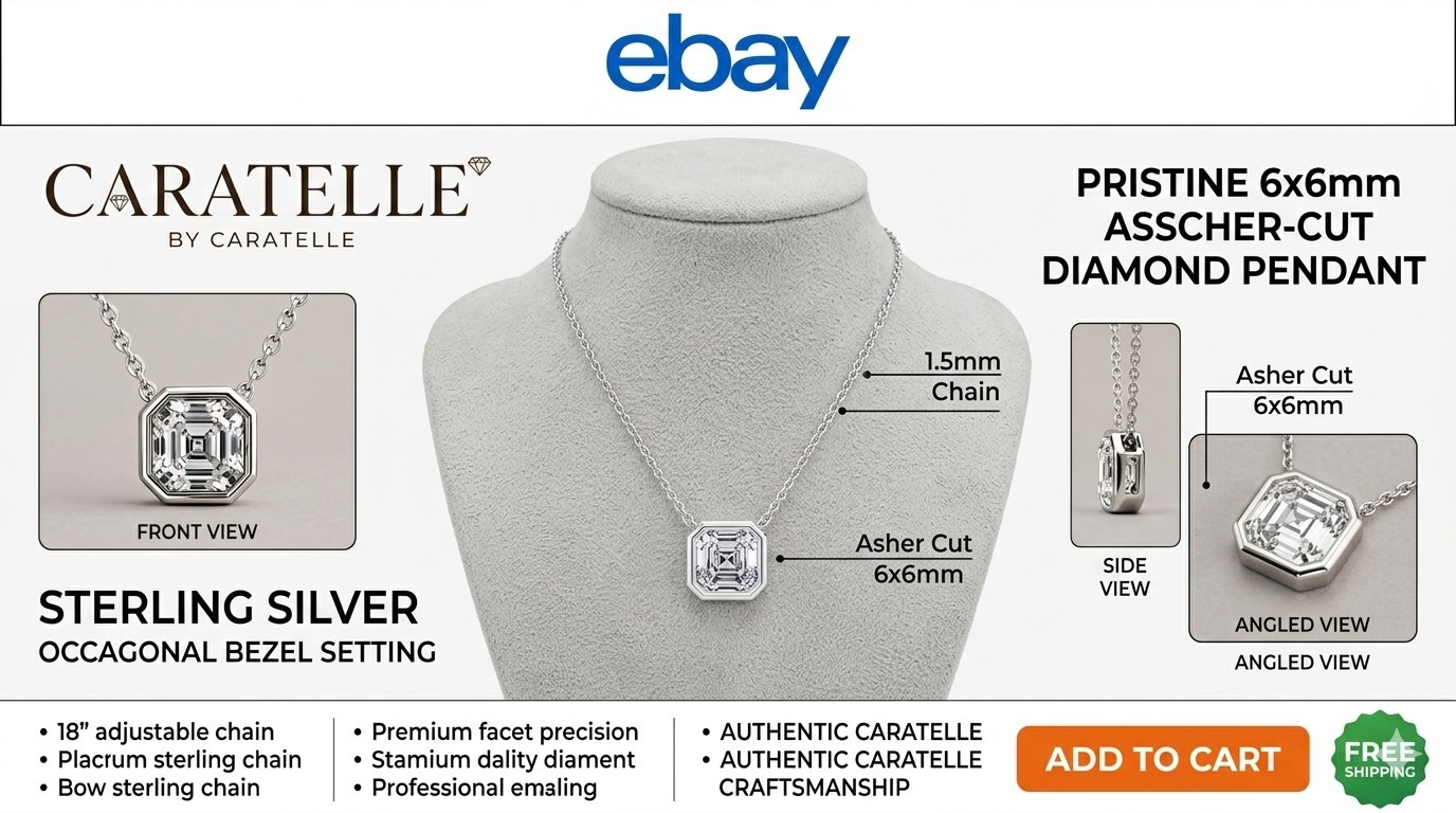 IGI Certified 1.5 Carat Asscher Cut Diamond Pendant | Lab Grown | Fine Jewelry
