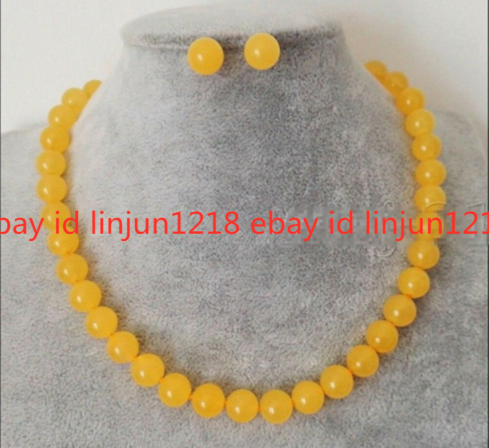 10mm Red Jade Tiger’s Topaz Opal Moonstone Beads Necklace Earing Set 18”