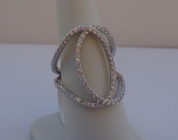 STERLING SILVER DESIGNERS RING W/ 2.50 CT LAB CREATED DIAMONDS /SIZE 5,6,7,8,9