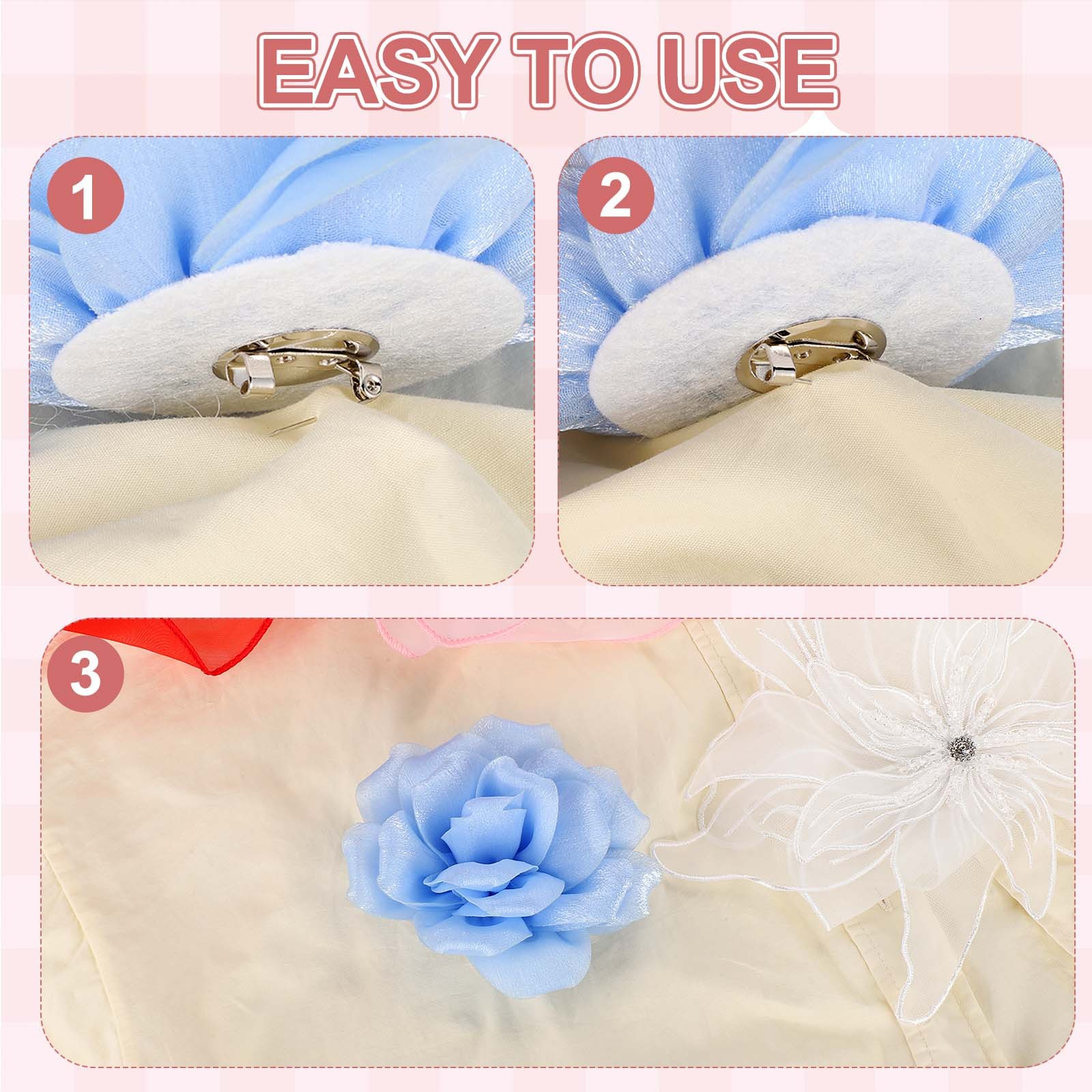 10.6 Inch Large Satin Fabric Flower Brooch, Green